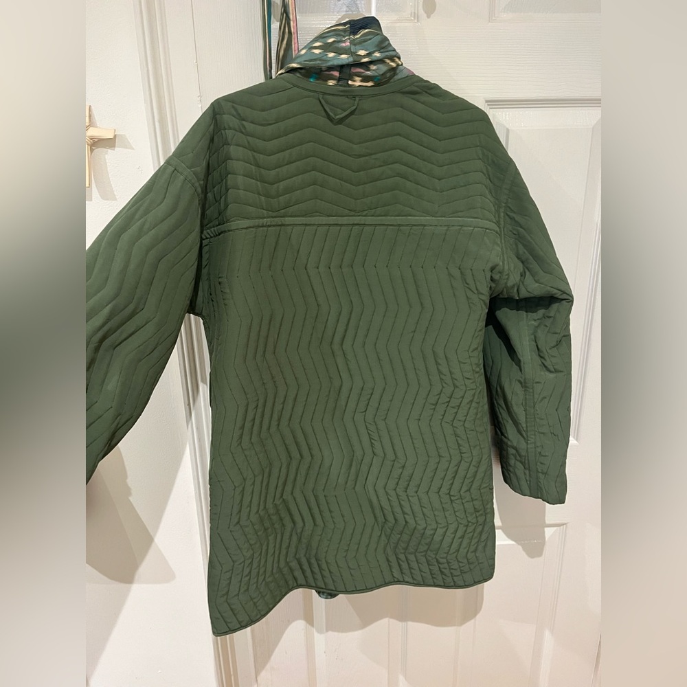 Reversible Green Patterned Figue Winter Long Coat… - image 4